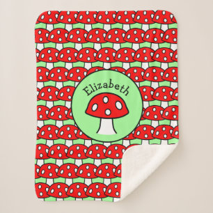 Couverture rouge de Sherpa de champignon