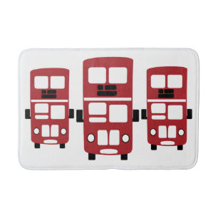 Couverture rouge de tapis de bain d'autobus à