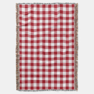 Couverture Rouge Et Blanc Vérifié En vichy Motif