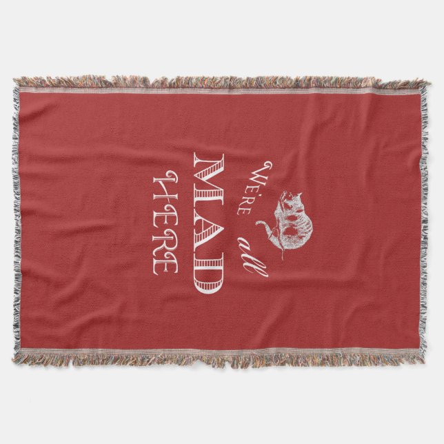 Couverture rouge folle de jet de chat de Cheshire (Devant)