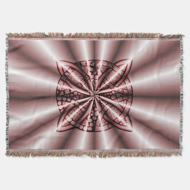 Couverture Rouge Metallic Celtic Knot Art original (Devant)