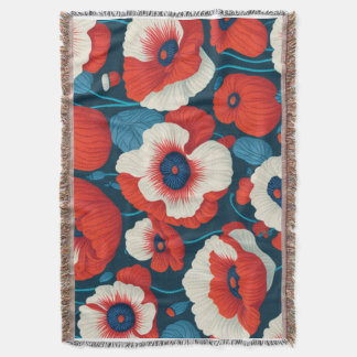 Couverture Rouge Poppy Floral