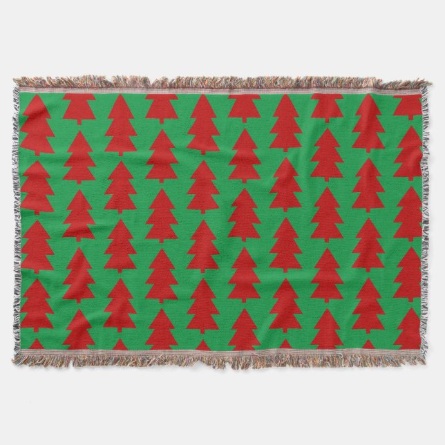 Couverture Rouge sapin de Noël Vert Jeu Blanche (Devant)