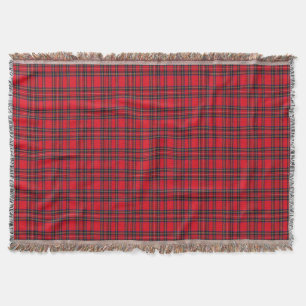 Couverture Royal Stewart tartan rouge noir plaid