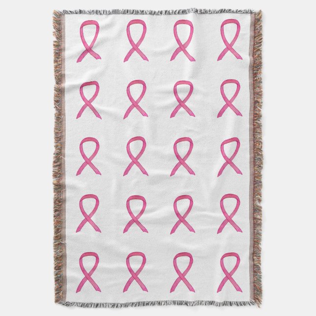 Couverture Ruban de sensibilisation au cancer du sein Lancer  (devant Vertical)