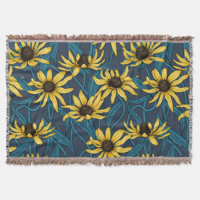 Couverture Rudbekia jaune sur la marine (Devant)
