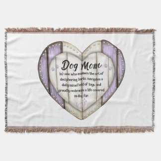 Couverture Rustic Heart Dog Mom Throw Blanket