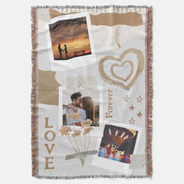 Couverture Rustic Scrapbook Romance with Hearts and Flowers (devant Vertical)