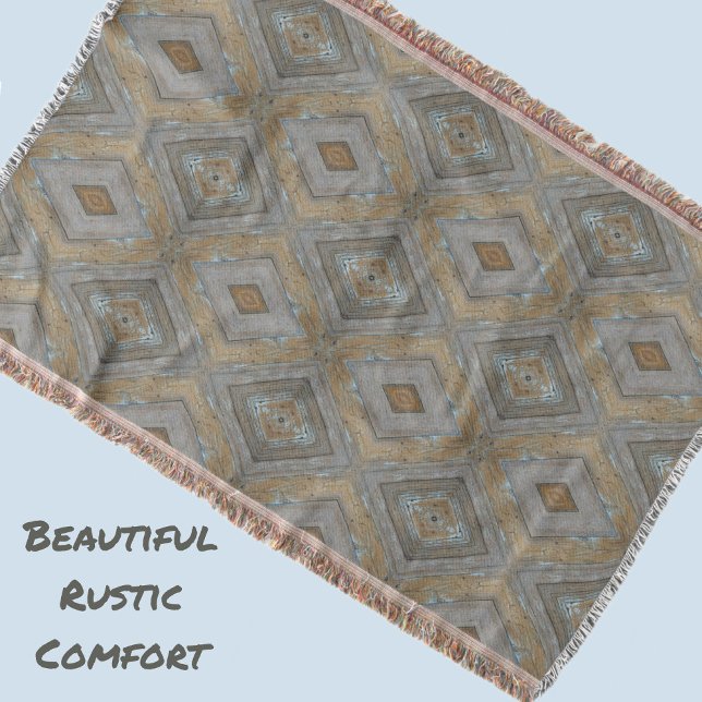 Couverture Rustique Moderne Motif Diamant Bois Patiné (Créateur téléchargé)