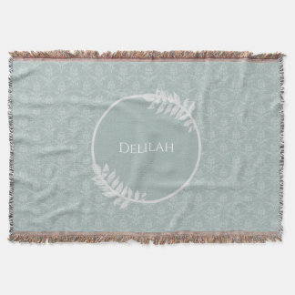 Couverture Sage Green Elegant Damask Personnalisé