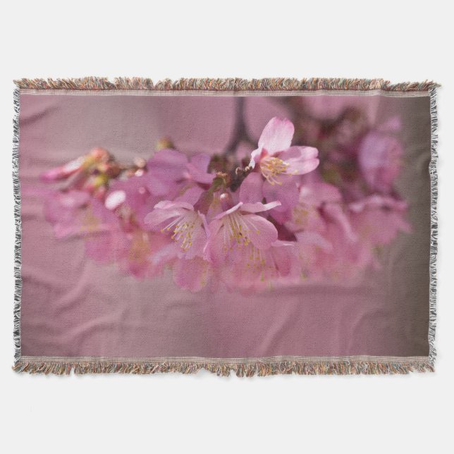 Couverture Sakura Cherry Blossoms Delicate Pink Bouquet (Devant)