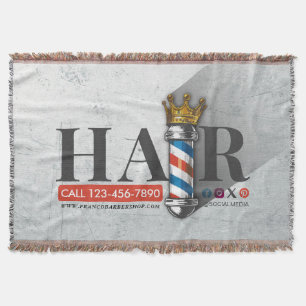 Couverture Salon de coiffure Barber Hair Shop King Crown Mât