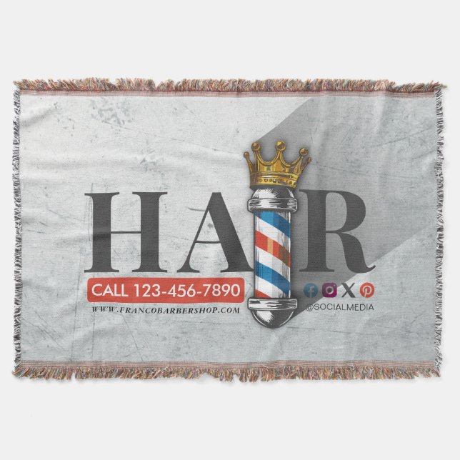 Couverture Salon de coiffure Barber Hair Shop King Crown Mât  (Devant)