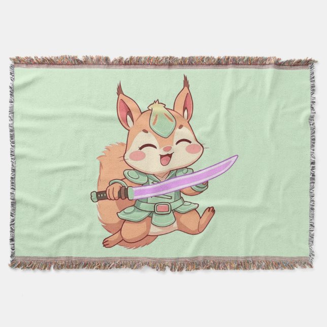 Couverture Samouraï écureuil kawaii. (Devant)