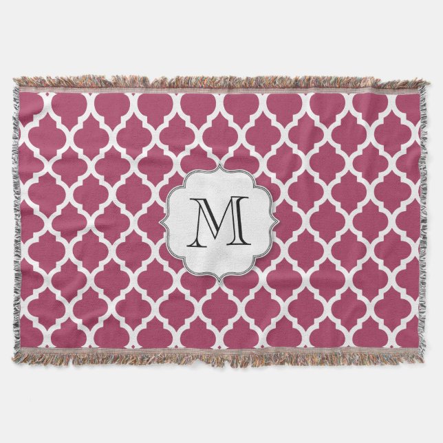 Couverture Sangria Carrelage rouge marocain avec Monogramme p (Devant)