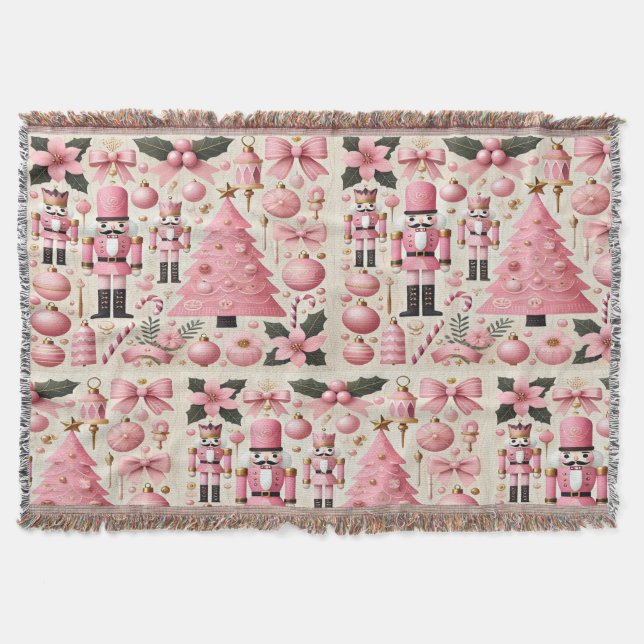 Couverture Sapin de Noël Casse-Noisette Rose  (Devant)