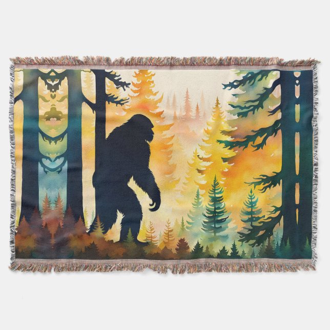 Couverture Sasquatch Automne Paysage Coucher de soleil (Devant)