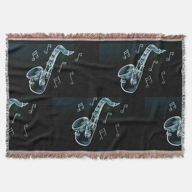Couverture Saxophone et notes de musique (Devant)
