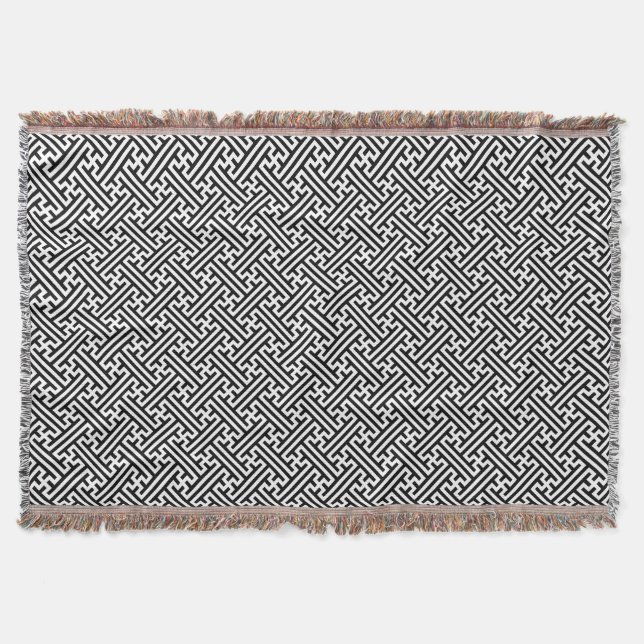 Couverture Sayagata motif, japonais, noir et blanc (Devant)
