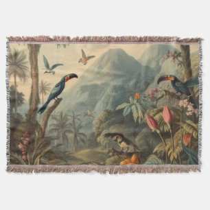 Couverture Scène botanique vintage de Toucans et fleurs