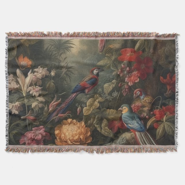 Couverture Scène botanique vintage oiseaux fleurs au paradis (Devant)