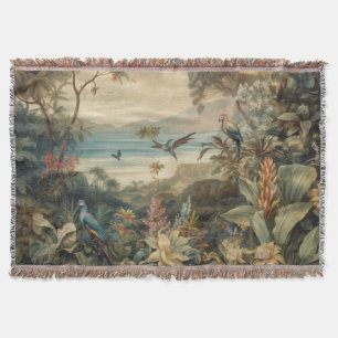Couverture Scène botanique vintage oiseaux fleurs au paradis