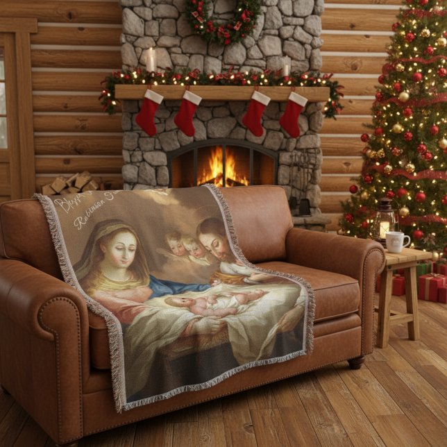 Couverture Scène de Noël de la Nativité Personnalisée (Créateur téléchargé)