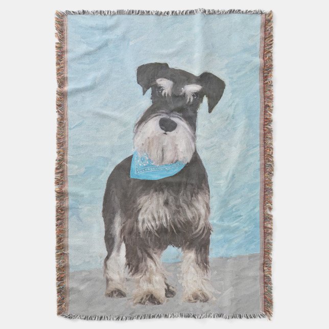 Couverture Schnauzer (Miniature) Peinture - Chien original mi (devant Vertical)