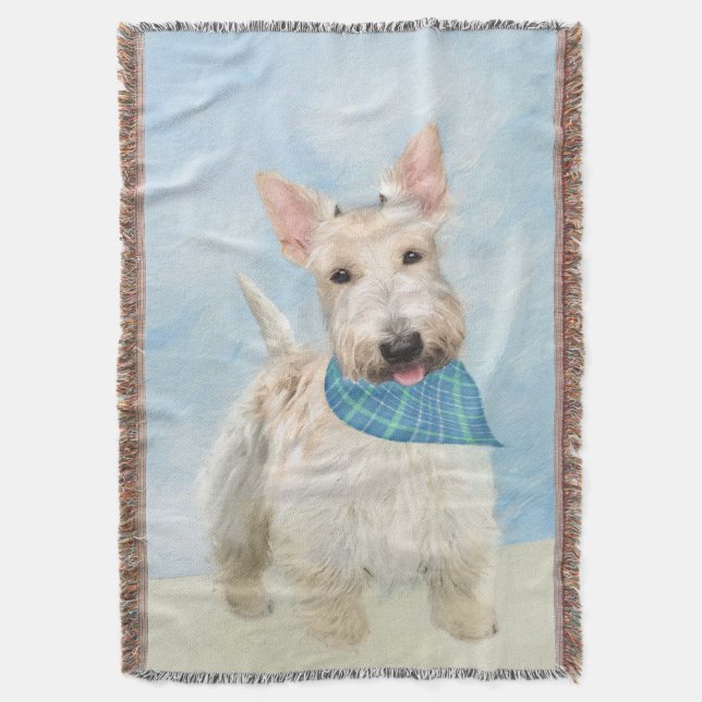 Couverture Scottish Terrier Wheaten Dog Painting Art original (devant Vertical)