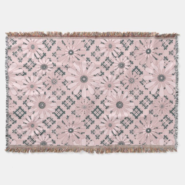 Couverture Seamless abstract moderne checkered plaid floral p (Devant)