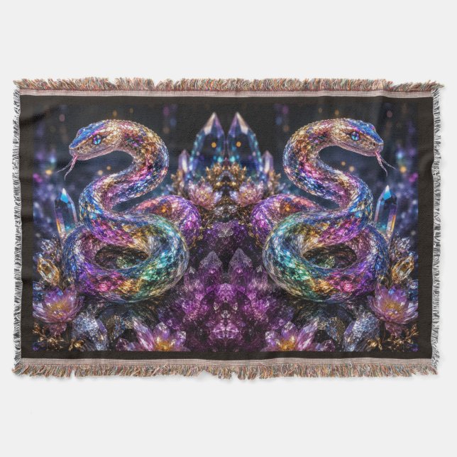 Couverture Serpent de cristal de luxe | Glamour noir or (Devant)