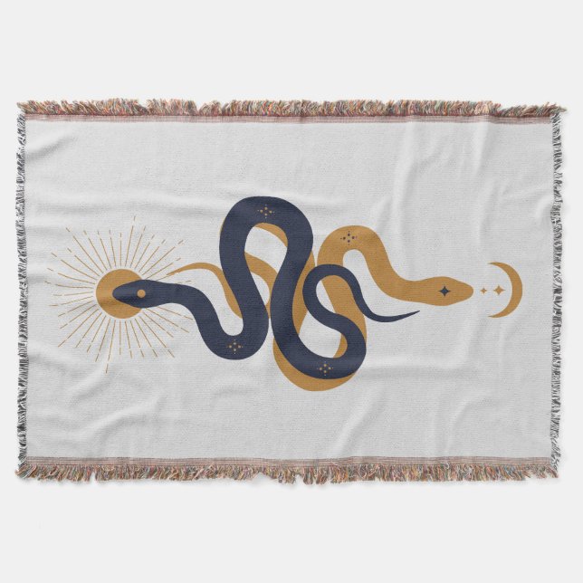 Couverture Serpent Magique Avec Crescent Étoile Lune Minimali (Devant)
