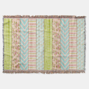 Couverture Shabby Rose Pastel Pattern on Rustic Wood Cottage