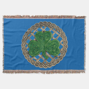 Couverture Shamrock Bleu Sur Noeuds Célestes Lancer La Couver