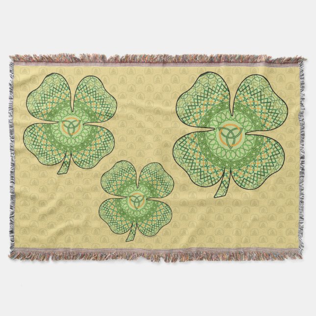 Couverture Shamrock celte Lance Blanche (Devant)