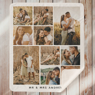 Couverture Sherpa 10 Photos Collage Lovely Couple Sherpa Blanket