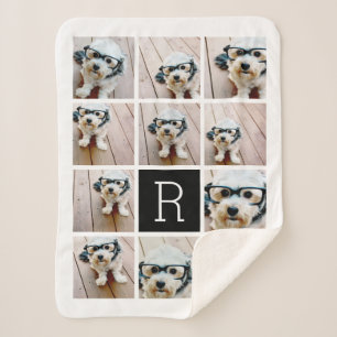 Couverture Sherpa 11 Collage photo et gros monogramme noir blanc