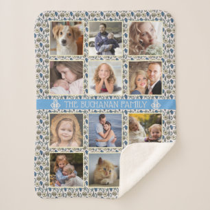 Couverture Sherpa 12 Photos de la famille Coques de plage de collage