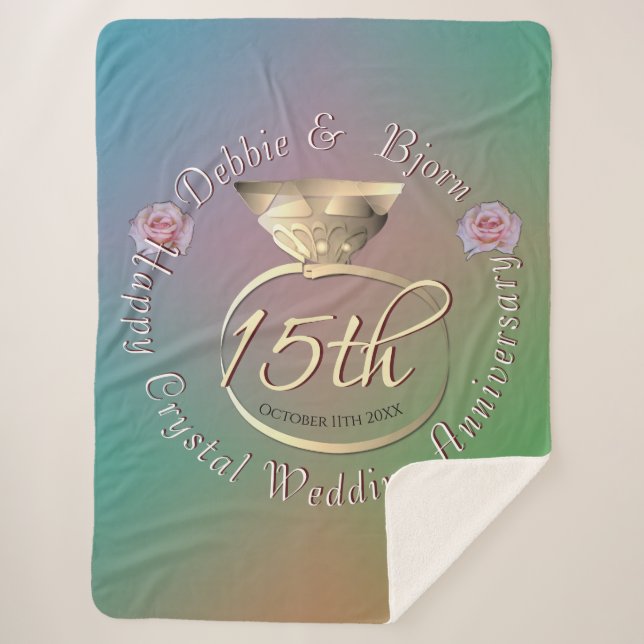 Couverture Sherpa 15e anniversaire de Mariage de cristal Sherpa Blan (Devant)