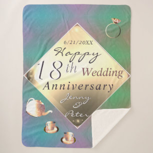 Couverture Sherpa 18e anniversaire du Mariage Acquamarine & Porcelai