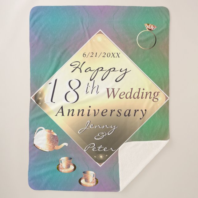 Couverture Sherpa 18e anniversaire du Mariage Acquamarine & Porcelai (Devant)