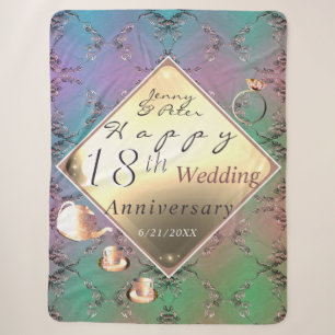 Couverture Sherpa 18e anniversaire du Mariage couleur Acquamarine