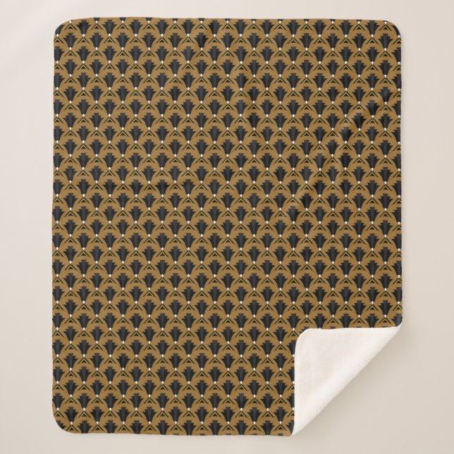 Couverture Sherpa 1920 Art Déco Classy Noir & Bronze Finales (Devant)