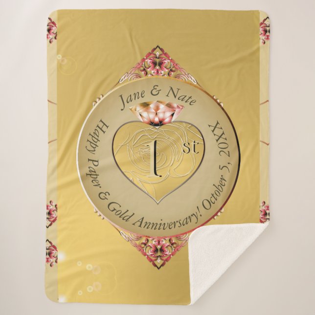 Couverture Sherpa 1er ou 50e anniversaire d'or Sherpa Blanket (Devant)