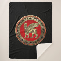 [220] Lion assyrien ailli - Lamassu d'or