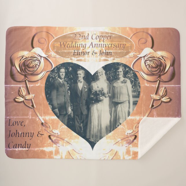 Couverture Sherpa 22ème/7ème anniversaire du Mariage de cuivre +Phot (Devant (Horizontal))
