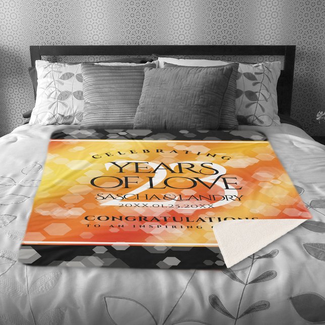 Couverture Sherpa 23e anniversaire de Mariage de Topaz impérial (Elegant 23rd Imperial Topaz Wedding Anniversary Sherpa Fleece Blanket Cover Photo.)