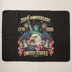 Couverture Sherpa 250 Ans Anniversaire Américain 1776-2026 Drapeau U