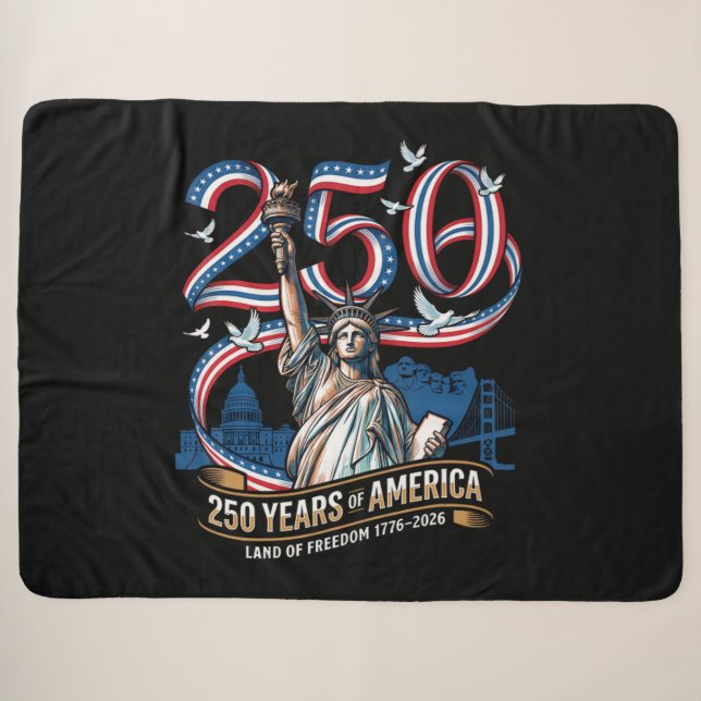 Couverture Sherpa 250 Ans Anniversaire Amérique 1776 2026 (Devant (Horizontal))