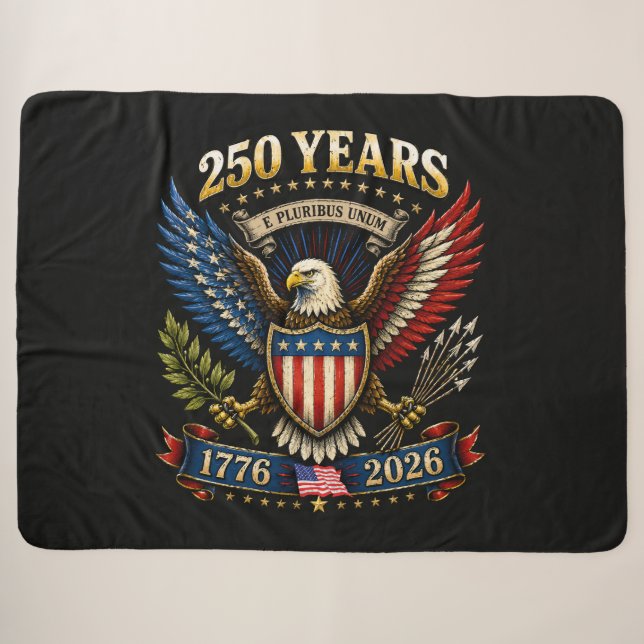 Couverture Sherpa 250 Ans d'Amérique 1776 2026 250e Anniversaire  (Devant (Horizontal))